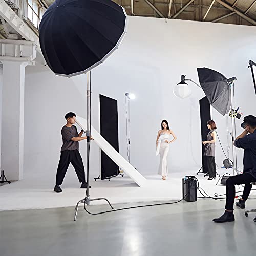 Godox 41.3" / 105cm Parabolic Deep Reflective Umbrella White Inner Studio Soft Light Umbrella with Withe Diffuser Cover for Photography Video Studio Shooting - color: White, size: 41.3"