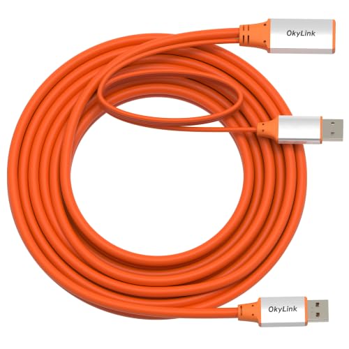 OkyLink Active USB 3.2 Gen 2 Extension Cable 10Gbps 10Gbps, 15ft | 5m, Male to Female, Powered Active Signal Amplifier, for Industrial Camera, Machine Vision & 10Gbps Data Transmission - color: USB3.2(10Gbps), size: 15ft (5m)
