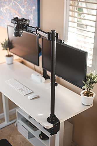 VIVO Universal VESA Adapter Bracket Kit for Cameras, Photo or Video Shooting, 1/4 inch Mount, Attach to Monitor Stand or Tripod, Overhead Portrait or Landscape, Black, MOUNT-V00CAM