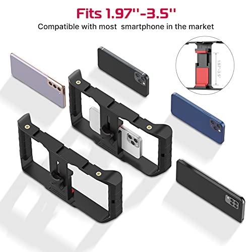 ULANZI U Rig Pro Smartphone Video Rig, Filmmaking Vlogging Case, Phone Video Stabilizer Grip Tripod Mount for Videomaker Film-Maker Video-grapher with Cold Shoe Mount for iPhone Samsung and More - color: Black