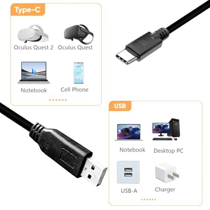 YOTETION 60FT Long USB2.0 A to C Cable, USB Male to Male, Compatible with Hard Drive, Camera, DVD Player, TV, Flash Drive, Hub, Monitor, Speaker, and More - style: 60 FT