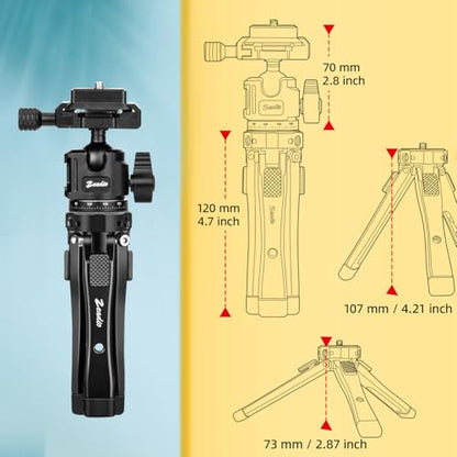 Zeadio Heavy Duty Metal Tripod Kit with Arca Ball Head - Universal Phone Vlogging Kit, Cell Phone Stand & Travel Tripod for iPhone/Android, Camera, Gimbal, Action Cam etc - style: With Arca Ball Head