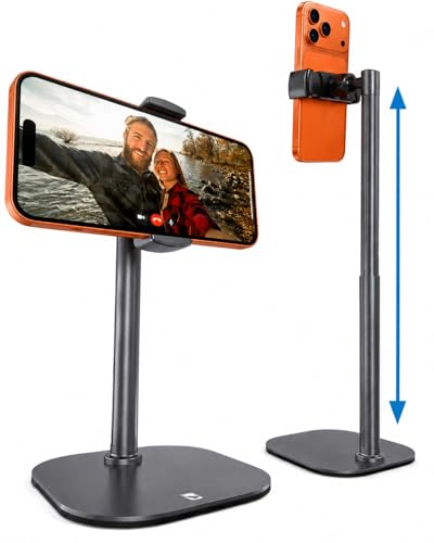 COOPER ChatStand, Adjustable Cell Phone Stand for Desk, Phone Stand for Recording, iPhone Holder for Filming, Small Tripod for iPhone, Fits Samsung, Android Smartphones, (Metallic Gray) - color: C - Metallic Gray