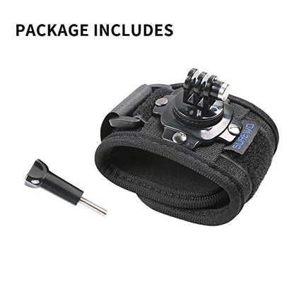Wrist Strap Mount, 360° Rotating Arm Mount Strap Compatible with GoPro Hero 13/12/11/10/9/8/7//6/5 Black,DJI Action 6/5 pro/4/3,Insta 360 ONE R,AKASO/Campark and More Action Cameras