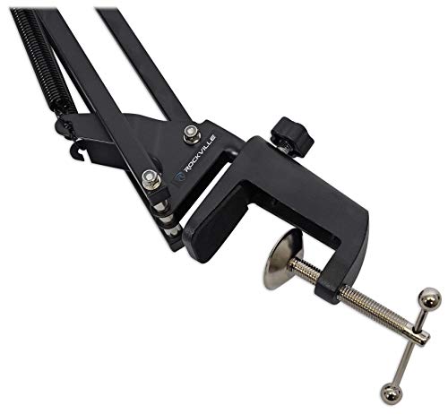 Rockville Dms40 Bundle: Studio Desk Clamp Microphone Boom Arm, Istand 22 Tablet/Smartphone Holder For Zoom Live Stream Conference, 2-Items