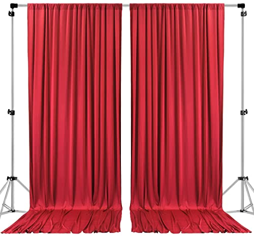 AK TRADING CO. 10 feet x 10 feet Polyester Backdrop Drapes Curtains Panels with Rod Pockets - Wedding Ceremony Party Home Window Decorations - RED (DRAPE-5x10-RED) - color: Red, size: 60"W x 120"L (Pack of 2)