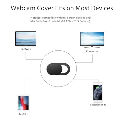 ZUCUCUC Laptop Camera Cover Slide, Camera Cover Slide, 6 Pack Ultra Thin Webcam Cover Slide for Laptop, Tablet, Desktop, PC, Smartphone, Protect Your Privacy and Security(Black) - color: Black (Small 6 Pcs)