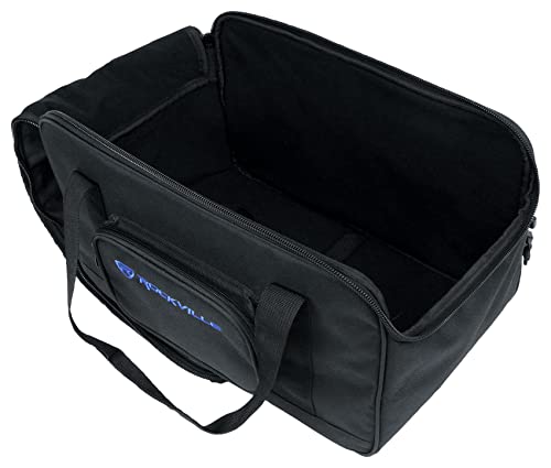Rockville TB8 Padded Speaker Bag Carry Case For 8" DJ PA Speakers+Stand | Rugged Carry Case, Stand Compartment, Secure Interior Buckles, Rain, Splash and Scratch Resistant, Dual YKK Zippers - style: 8 - Inches