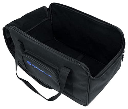 Rockville TB8 Padded Speaker Bag Carry Case For 8" DJ PA Speakers+Stand | Rugged Carry Case, Stand Compartment, Secure Interior Buckles, Rain, Splash and Scratch Resistant, Dual YKK Zippers - style: 8 - Inches