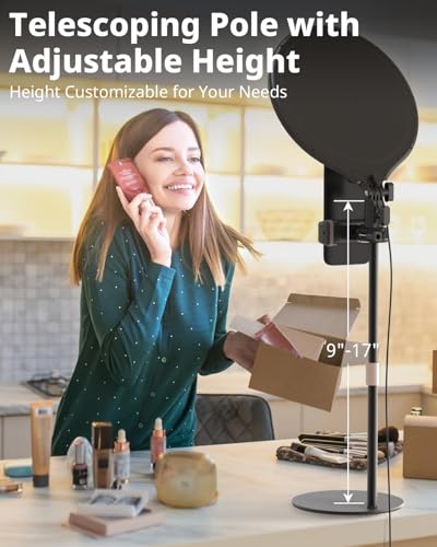 UBeesize 10.5in Laptop Ring Light with Stand and Phone Holder for Desk, Zoom Lighting for Computer, Video Recording, Streaming, Video Conference, Video Calls - style: Full-Screen Light