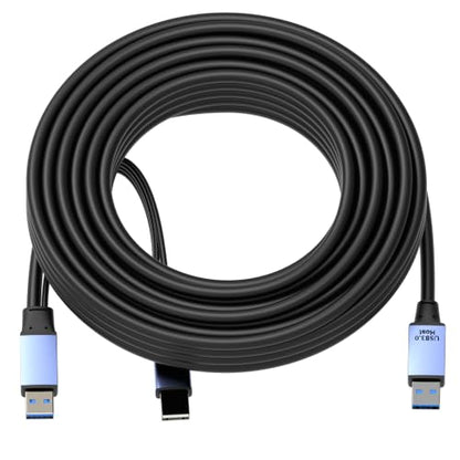 OkyLink Active USB 3.0 Data Cable A to A, Male to Male 5Gbps, 32ft | 10M, 3.2 Gen 1, Comes with power cable and repeater, for long - distance data transfer - color: USB3.0(5Gbps), size: 32ft (10m)