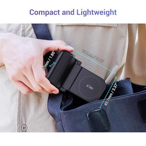 Phone Camera Grip with Remote for MagSafe iPhone 17 16 15 Pro Max | Magnetic snap-on grip, BT remote. 1/4" thread for tripod(NOT Included). for iPhone 17 Pro MagSafe travel Vlog Video Shooting - color: Magsafe Phone Grip-Gray