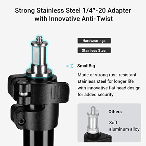 SMALLRIG Photography Light Stand 110"/9.2ft/280cm, Air-Cushioned Aluminum Photo Video Tripod Stand with 1/4" Screw for Softbox, Studio Light, Reflector and Ring Light, Max Load 8kg, RA-S280 - size: 9.2ft (Stand Only)