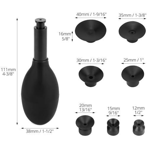 QWORK 8-in-1 Lens Sucker Kit | Interchangeable Anti-Static, ESD Conductive Silicone Suction Cup Set for Lens Repair and Cleaning, Watches & Electronics | Precision Cleaner Tool