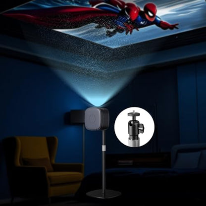 Projector Stand Floor Mount, Adjustable Height 33"-50" | 1/4 Screw with Heavy Base, Arbitrary Angle Adjustment, For Living Room, Courtyard, Bedroom - color: Black