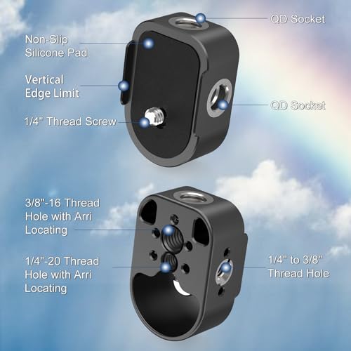 Battery Handle Base, Baseplate Accessory Mounting Bracket with QD Socket, Compatible with DJI RS 4/RS 4 Pro/RS 3/RS 3 Pro/RS 2, 1/4" & 3/8" Threads - color: W3206