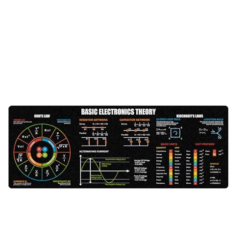 Basic Electronic Theory Mouse Pad, Perfect for Students, Engineers & Technicians with Circuit Design & Electrical Reference, Essential Computer Accessories for Study, Work, and Reference Purposes NNA - color: Basic Electronic