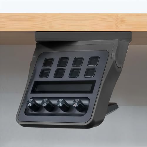 Articulating Under Desk Mount for Stream Deck Plus, Ratchet Up Sliding Studio Monitor Controller Holder for Content Creators, Streaming, Gaming (Black) - color: Black