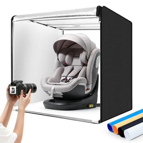 Photo Light Box, 39 inch Photography Light Box with 210 LEDs Lights & 4 Color Backgrounds Professional Dimmable Shooting Tent Kit for Large Product Photography - size: 39*39 inch