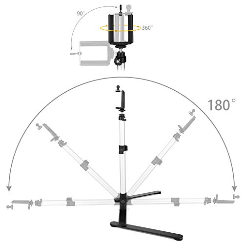 ChromLives Photo Copy Stand Pico Projector Stand with Phone Clamp Overhead Phone Mount Smartphone Compatible Tripod - color: Pic Projector
