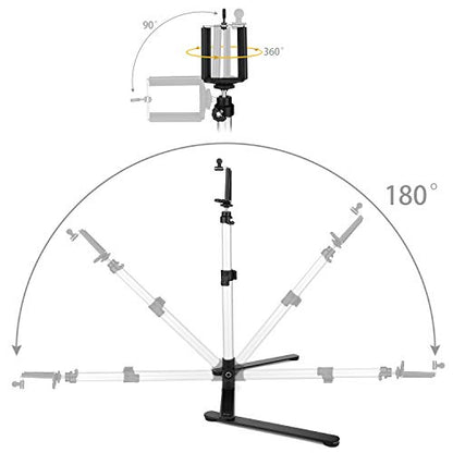ChromLives Photo Copy Stand Pico Projector Stand with Phone Clamp Overhead Phone Mount Smartphone Compatible Tripod - color: Pic Projector