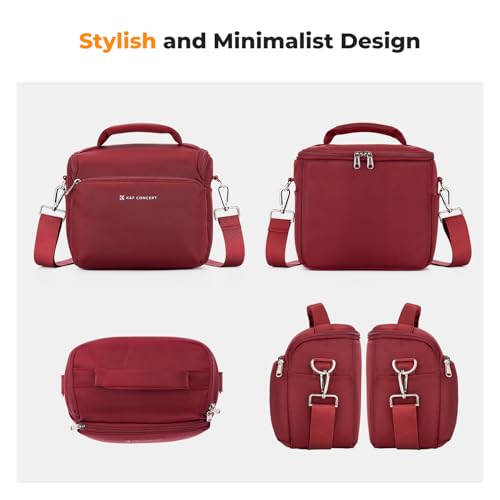 K&F CONCEPT Camera Sling Bag Small Crossbody Camera Case DSLR/SLR/Cute Compact Shoulder Photography Bags for Photographers - color: 10-Red