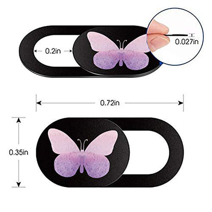 Webcam Cover Slide 6 Packs Ultra-Thin Camera Covers for Computer Laptop Desktop Smartphone to Protect Your Privacy and Security, Butterfly - color: Butterfly 6 Packs