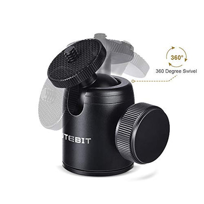 UTEBIT 2 Pack Universal 1/4" Swivel Mini Ball Head Screw Tripod Mount | 360° Rotating Mount Base Adapter 1/4" Camera Hot Shoe Mount for DSLR Cameras Vive Tripods Monopods Camcorder Light Stand - size: 24MM BALL-2PACK
