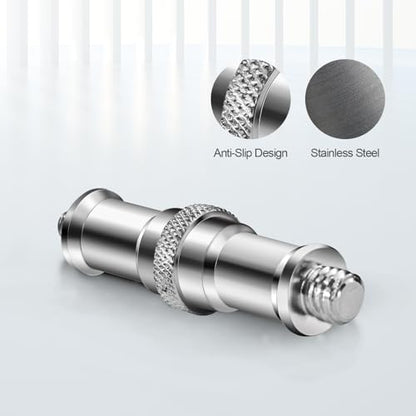 3 Pieces Standard 1/4 to 3/8 inch Metal Male Convertor Threaded Screw Adapter Spigot Stud for Studio Light Stand, Hotshoe/Coldshoe Adapter, Ball Head, Wireless Flash Receiver, Trigger