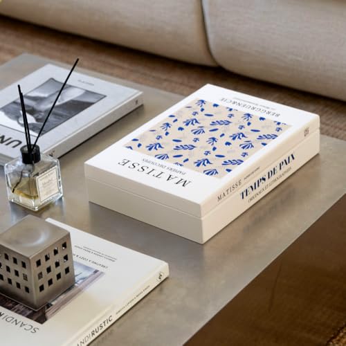 Book Shape Decorative Cable Management Box - Expandable Cable Organizer Box with Magnetic Closure for Home & Office (Blue Coral, Slim) - color: Blue Coral, size: Slim