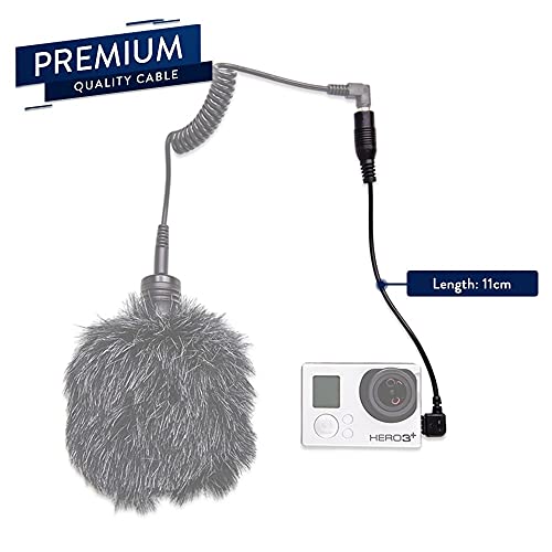 3.5mm Female to Male 5-Pin Mini USB Microphone Adapter, Audio Transfer Adapter Cable Cord, Compatible with GoPro Action Cameras with Mini USB Port, GoPro Hero 3 3+ 4 (Adapter Only)