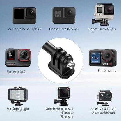 VRIG 1/4" Thread to GoPro-Adapter, Tripod Mount Action Camera Accessories Compatible with GoPro Hero 13 / Mission 1 Pro, DJI Osmo Action, Insta 360 Ace and More - style: 1/4 Thread to Gopro Adapter
