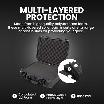 NANUK 920 Hard Case – Waterproof Travel Hard Case with Customizable Cubed Foam, 16.7” x 13.4” x 6.8”, Dustproof & Impact-Resistant, Airline Carry-On Approved – Graphite - color: Graphite, style: Standard Foam