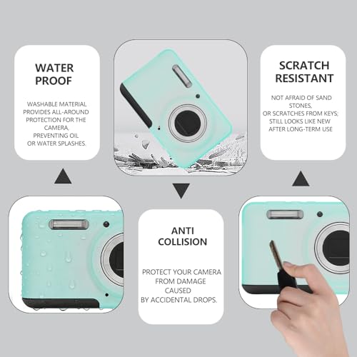 Case for Kodak PIXPRO FZ55,FZ55 Accessories,Soft Silicone Protective Case,Comes with 2 Screen Protectors and 1 Wrist Strap - Luminous Green - color: Luminous green