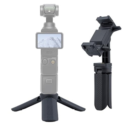 Mini Tripod with Phone Holder & Dual Cold Shoe Mount - Universal Smartphone Stand for iPhone 16/15/14 Pro Max, GoPro, Webcam - Portable Desktop Tripod for Content Creation