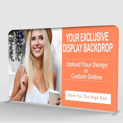 Custom Tension Fabric Display Backdrop | Trade Show Backdrop Display Booth Step and Repeat Stand Banner For Events,Weddings And Advertising - size: 7.5x13ft（Frame+ double-sided banner）