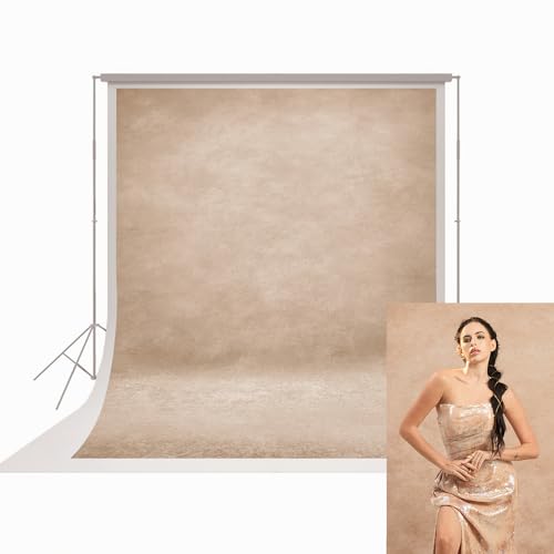 UrcTepics 6x8ft Beige Abstract Textured Professional Photography Backdrop Fabric for Studio, Portraits, Headshot, Event. - color: Beige, size: 6×8 ft