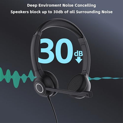 TruVoice Voicepro 80 Premium Headset and Webcam Bundle (Includes Double Ear USB Headset and 1080P Webcam) All-in-One Combination