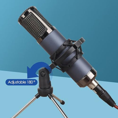 Microphone Shock Mount 2 PACK, Mic Holder Clip for 43-48mm/1.69~1.9in Diameter Condenser Microphone, 3/8 or M16 Internal Thread, with 5/8" Male to 3/8" Female Screw Adapter, Easy to Use (Black) - size: 2 PACK