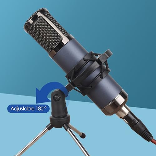 Microphone Shock Mount 1 PACK, Mic Holder Clip for 43-48mm/1.69~1.9in Diameter Condenser Microphone, 3/8 or M16 Internal Thread, with 5/8" Male to 3/8" Female Screw Adapter, Easy to Use (Black) - size: 1 Pack