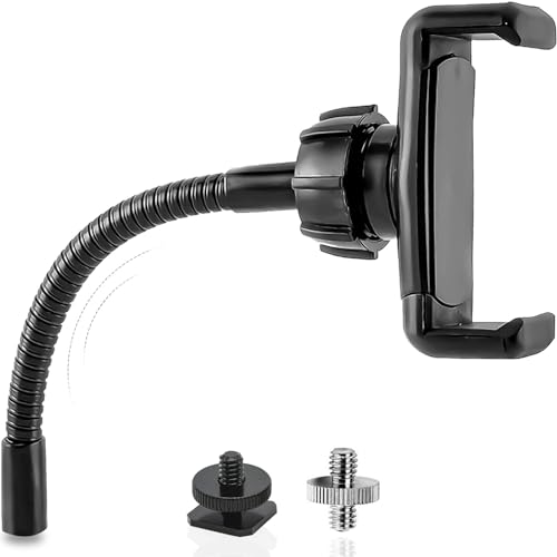 Ring Light Phone Holder Universal Phone Holder for Ring Light with 1/4 and Hot Shoe Adapter, Flexible Phone Mount for RingLight and Tripod Stand - size: Standard