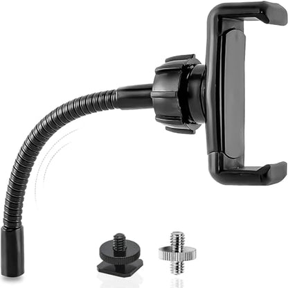Ring Light Phone Holder Universal Phone Holder for Ring Light with 1/4 and Hot Shoe Adapter, Flexible Phone Mount for RingLight and Tripod Stand - size: Standard