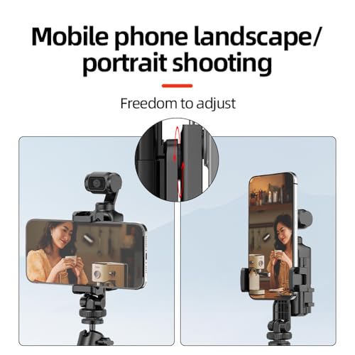 Coyktonty Phone Holder Set for DJI OSMO Pocket 3/Pocket 4 with 1/4 Threaded Hole and Cold Shoe Groove Attaches to tripods, Selfie Sticks, Fill-in Lights.