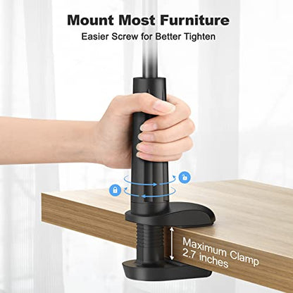 Gooseneck Cell Phone Holder, Universal 360 Flexible Phone Stand Lazy Bracket Mount Long Arms Clamp for Phone 13 Pro Xs Max XR X 8 7 6 6s Plus and Other 3.5~6.7'' Device (Black) - color: black