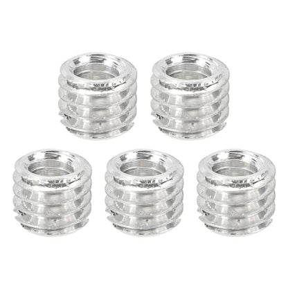 PATIKIL 1/4" Female to 3/8" Male Convert Screw Adapter, 5 Pcs Tripod Thread Adapter Mount for Camera Monopod Video DSLR SLR Mic Stands, Silver