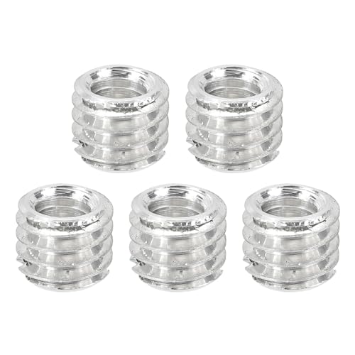 PATIKIL 1/4" Female to 3/8" Male Convert Screw Adapter, 5 Pcs Tripod Thread Adapter Mount for Camera Monopod Video DSLR SLR Mic Stands, Silver