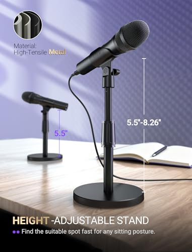 FIFINE USB/XLR Dynamic Microphone for Podcast Recording, Studio Desktop Mic with Mute Button, Height-Adjustable Stand, Windscreen for Vocal, Streaming, Voice Over, Black-AmpliTank TANK2