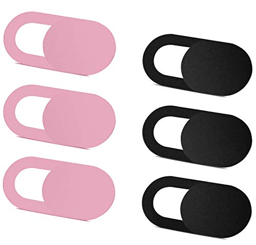 SIREG Webcam Cover Slide Ultra Thin - Cute Pink & Black Web Camera Cover fits Laptop,Tablet,Computer, Smartphone, Protect Your Privacy and Security,Strong Adhesive