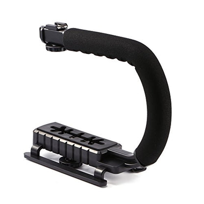 Super Grip U Handheld Stabilizer Handle with Hot Shoe Mount for DSLR Camera Camcorder Portable Video Recording (Portable U Grip)
