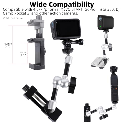 Magnetic Phone Fence Post Mount + Fence Clip Kit for Gamechanger for Mevo Start, GoPro, iPhone, DJI Osmo Pocket 3 and Action Cameras, for Recording Baseball,Softball and Tennis Games